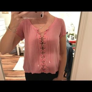Soft & Sexy Lace up T-shirt
